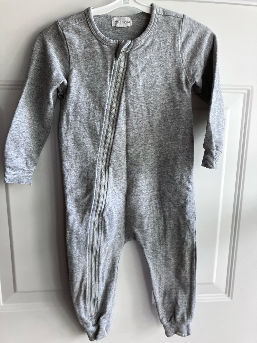 Miles the label heathered grey zip romper 18 months